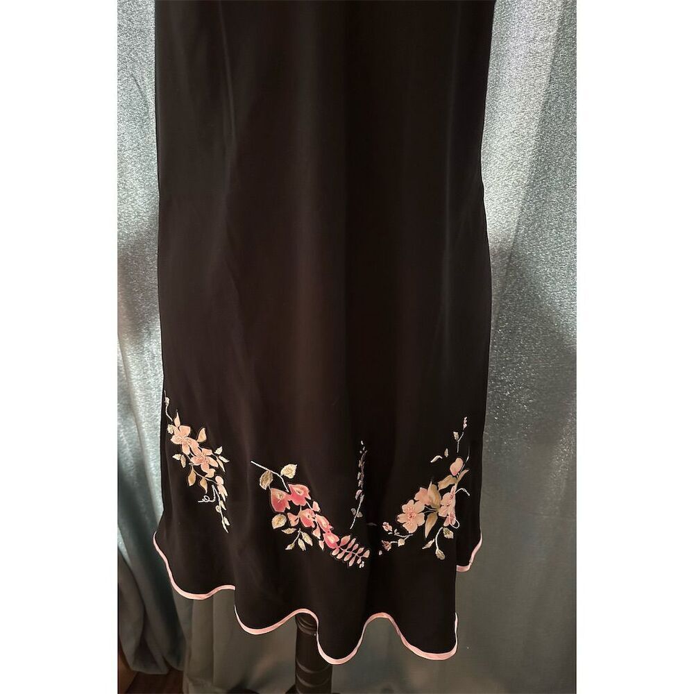 Oscar de la Renta Women's Black Embroidered Slip Dress Size S - Standard - Picture 2 of 5